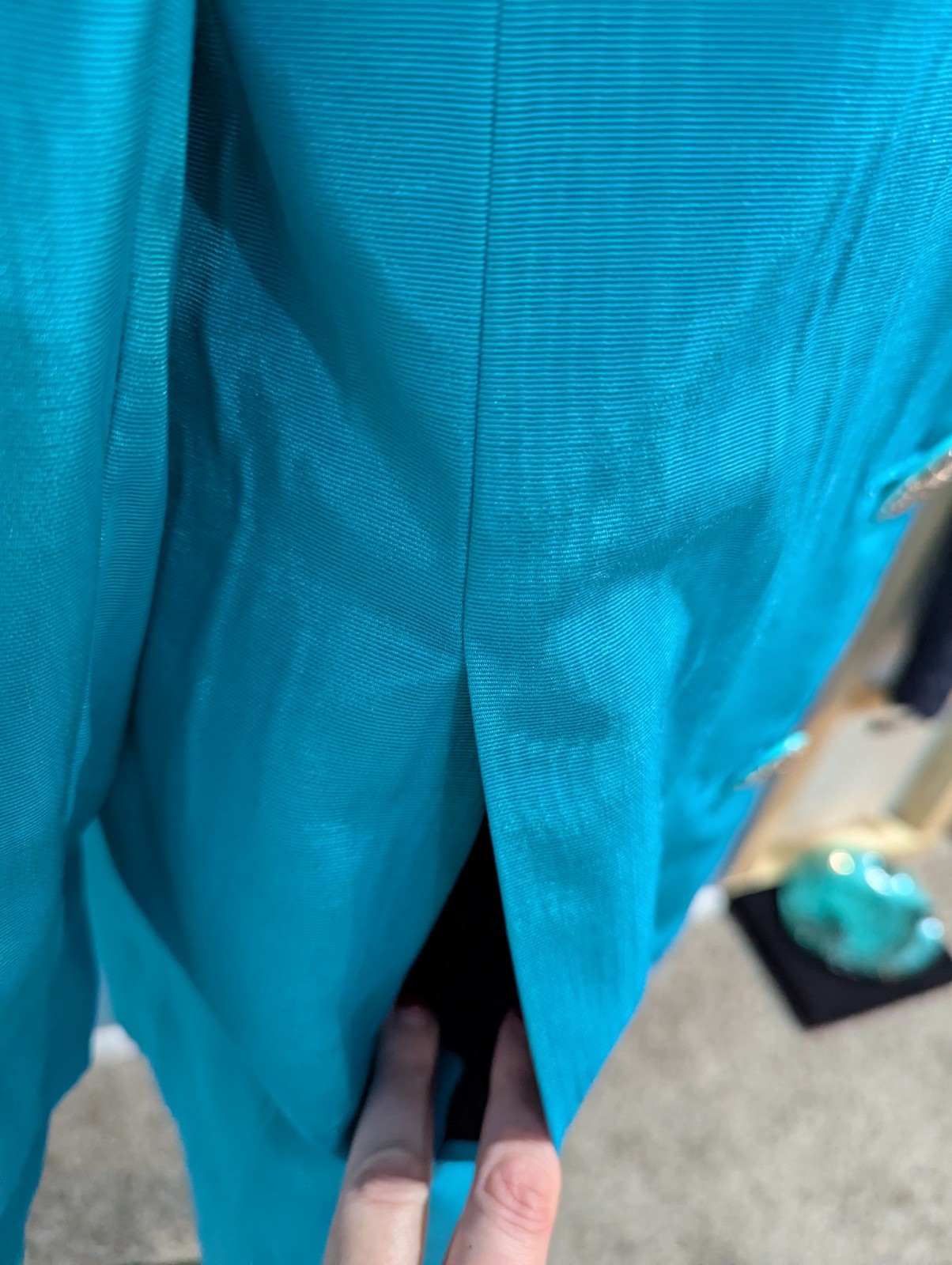 CRISCIONE Vintage Turquoise Blazer Embellished. size 6P. Made in USA