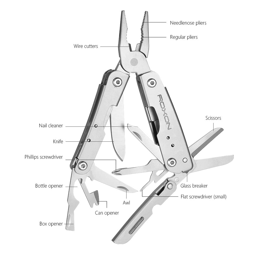 ROXON M2 14-in-1 Mini Multitool w/ Folding Scissors & 9-Piece Bit Set
