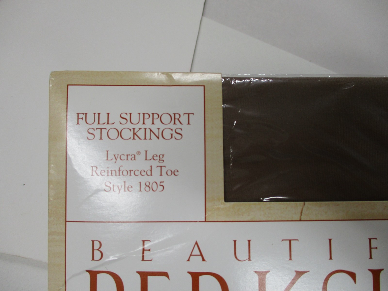 1PR VINTAGE BERKSHIRE RT SUPPORT SHEER NYLON STOCKINGS SZ 11 1/2-12 LONG BEIGE