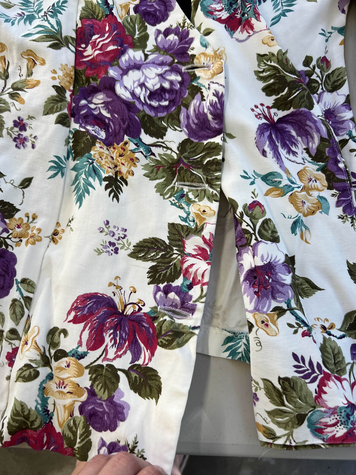 Vintage 80s Willy’s Influence Womens Floral Blouse Shoulder Pads Size 10 USA