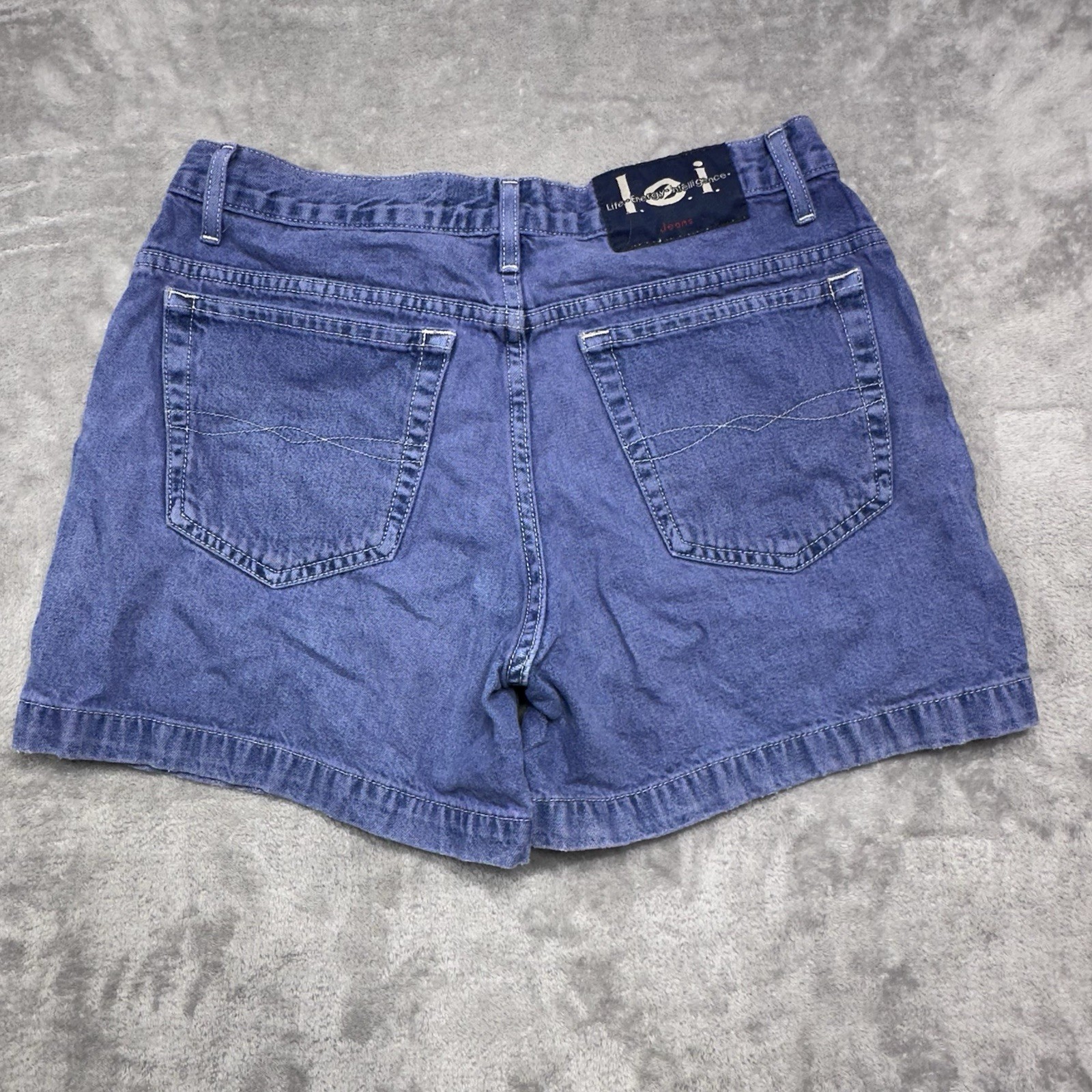 Vintage LEI Y2K 90’s High Rise Button Fly denim jean shorts 100% Cotton Size 7