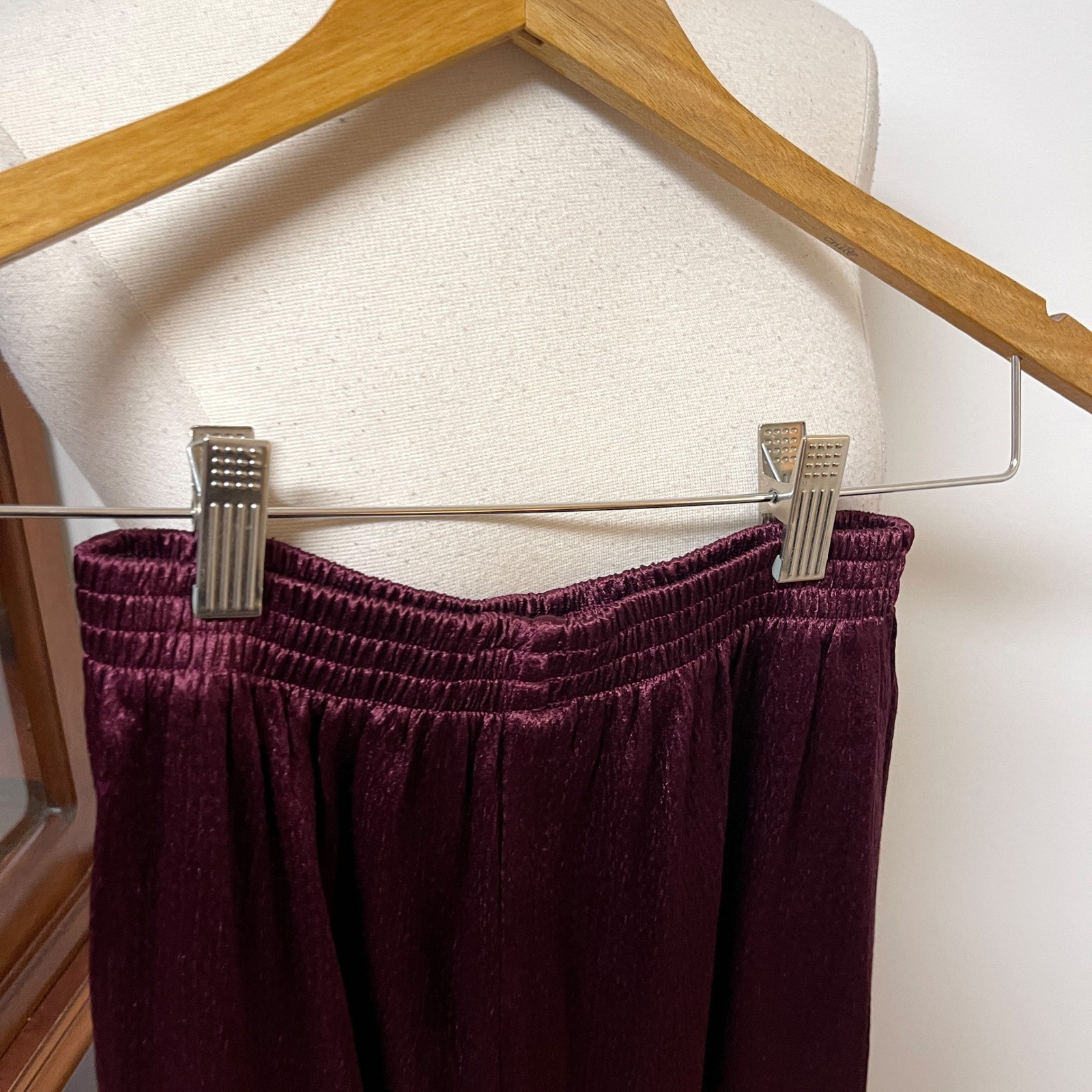 City Triangles Vintage 90s Burgundy Shimmer Pant Suit Set XS/S
