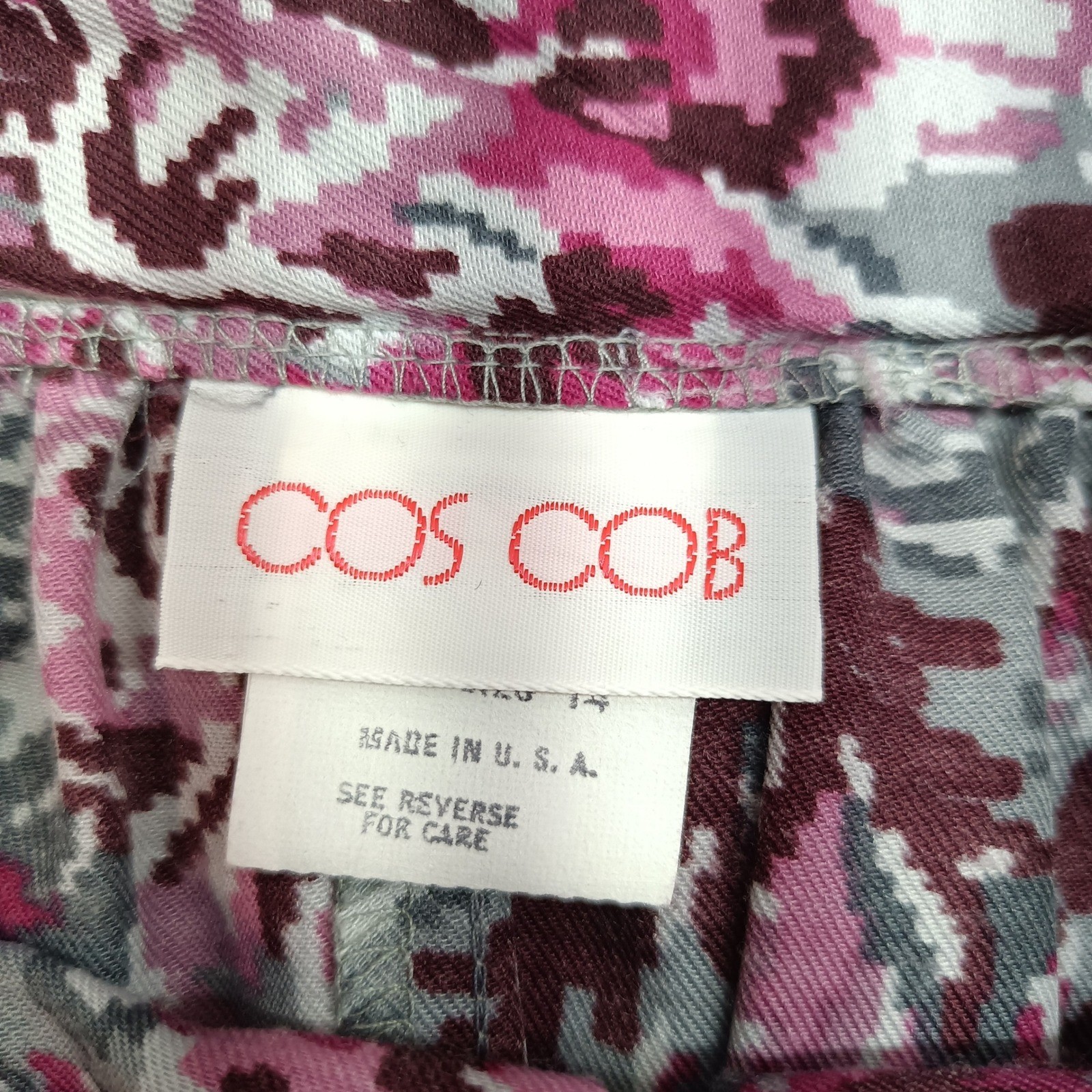 Vtg Cos Cob Pink Floral Skirt Set 2 Piece Blouse Midi Skirt 12/14 USA NWT 80s