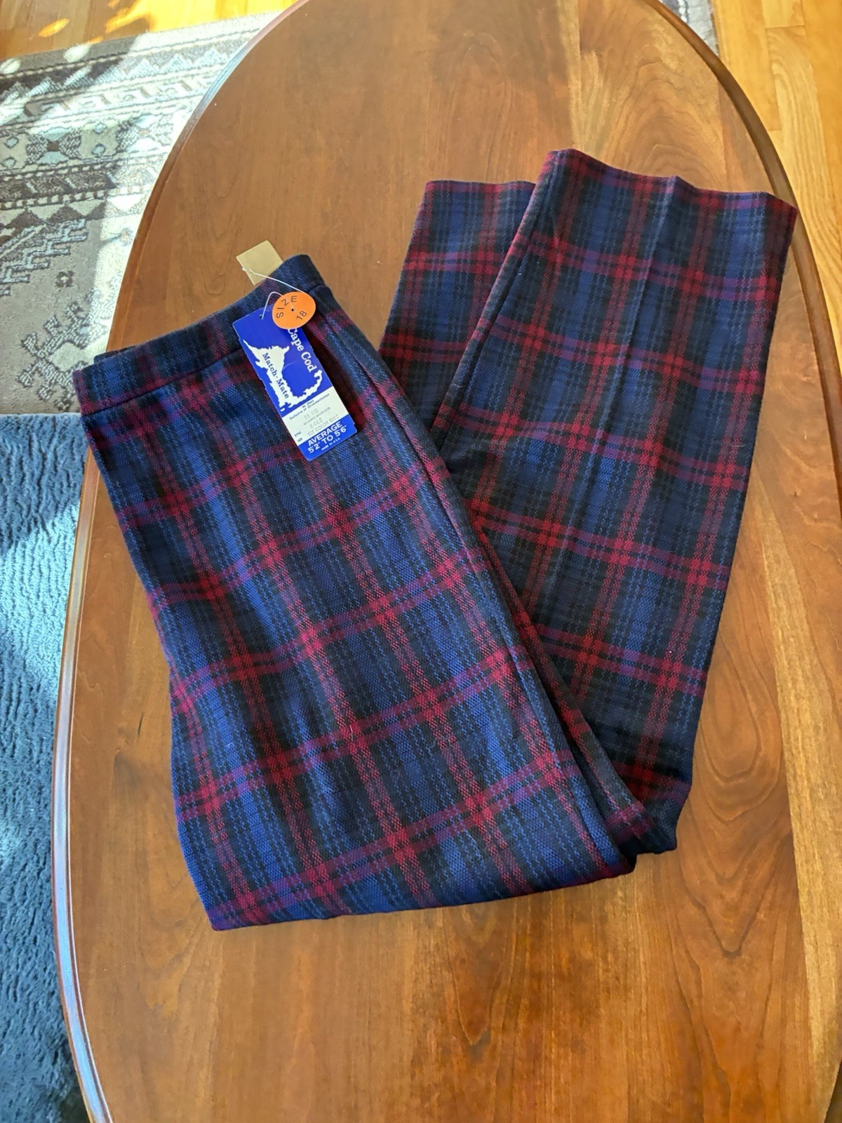 VTG Cape Cod Match Mates 3 Piece Skirt Pants Blazer Set Plaid Blue NOS Tags 18