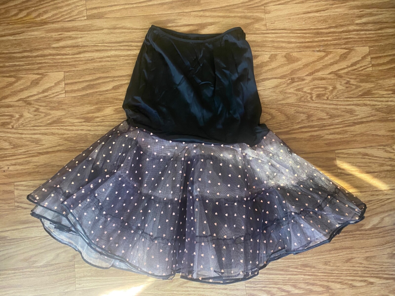 Vtg Black and Pink Heart’s Desireè of CA Petticoat