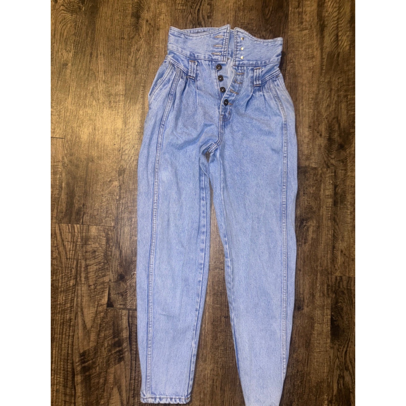 Vintage Rio by Stephen Thurston High Waisted Corset Jeans Light Wash Blue Size 5