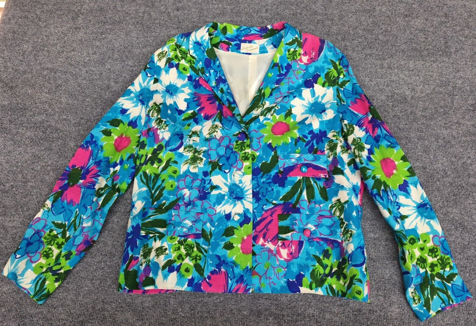 Vintage LOUBELLA Originals Size L? Floral Colorful Woman’s Light Blazer