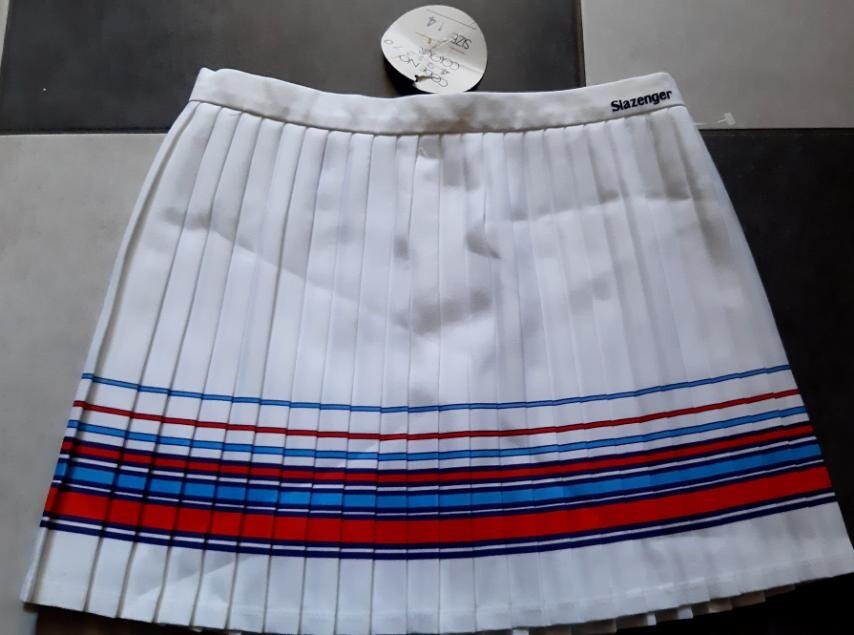 Vintage 80s SLAZENGER SportsWear White Skirt Tennis It-46 GB-14 Fr-42