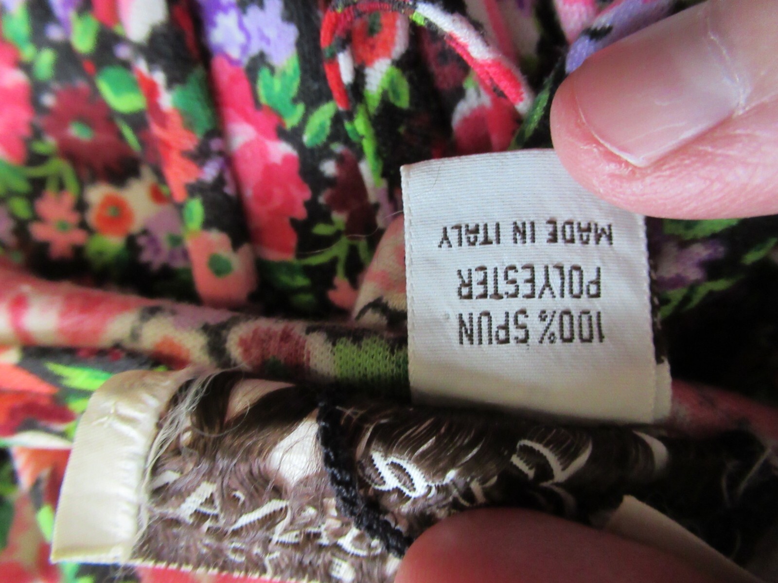 70’s Vintage Eva Robert Janan Italy Black Pink Floral Keyhole Belted Midi Dress