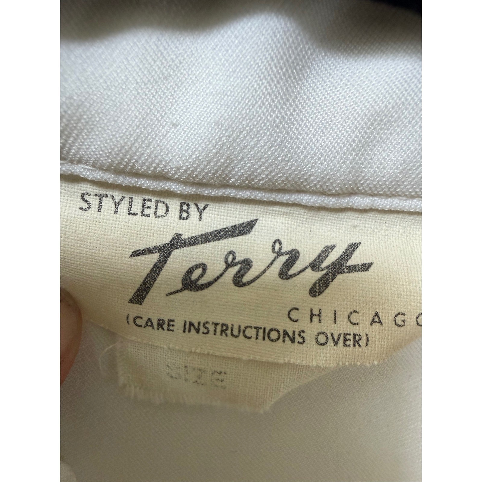 Vintage Terry Chicago Womens Western Blouse White Embroidered Pintuck Bows Sz S
