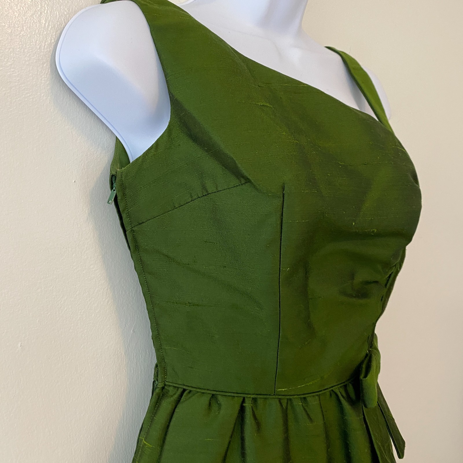 Vintage 60s Shannon Rodgers for Jerry Silverman Green Fit & Flare Dress Small