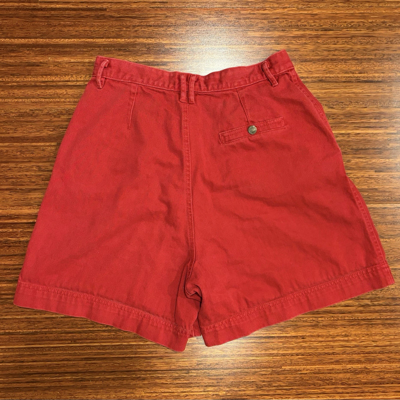 Vintage Lizwear Red High Waisted Pleated Cotton Shorts Mom 10 90s Retro preppy