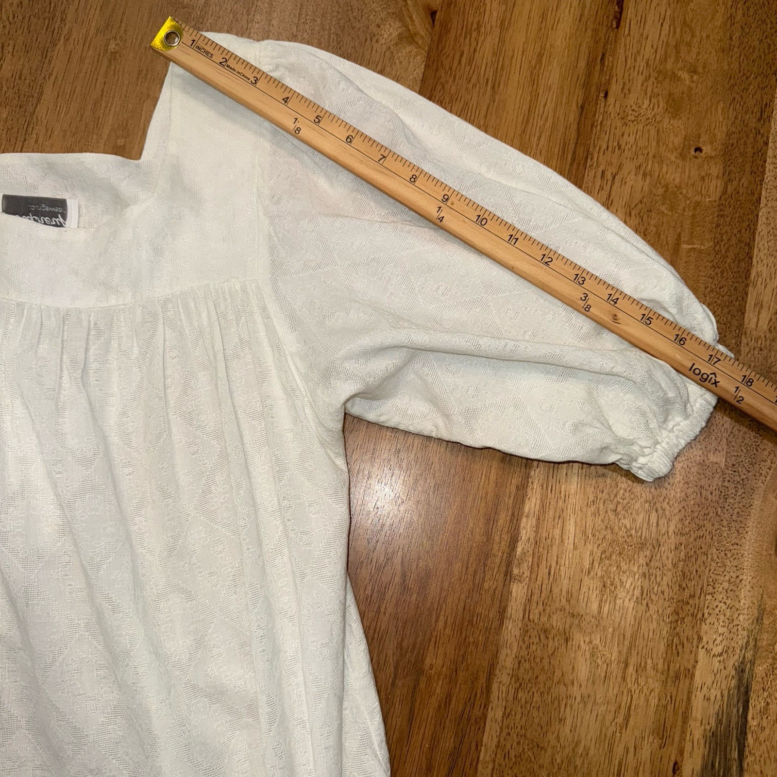 Vintage 80s White Prairie Dress Boho Farmhouse Lace Soft Girl Medium Periphery