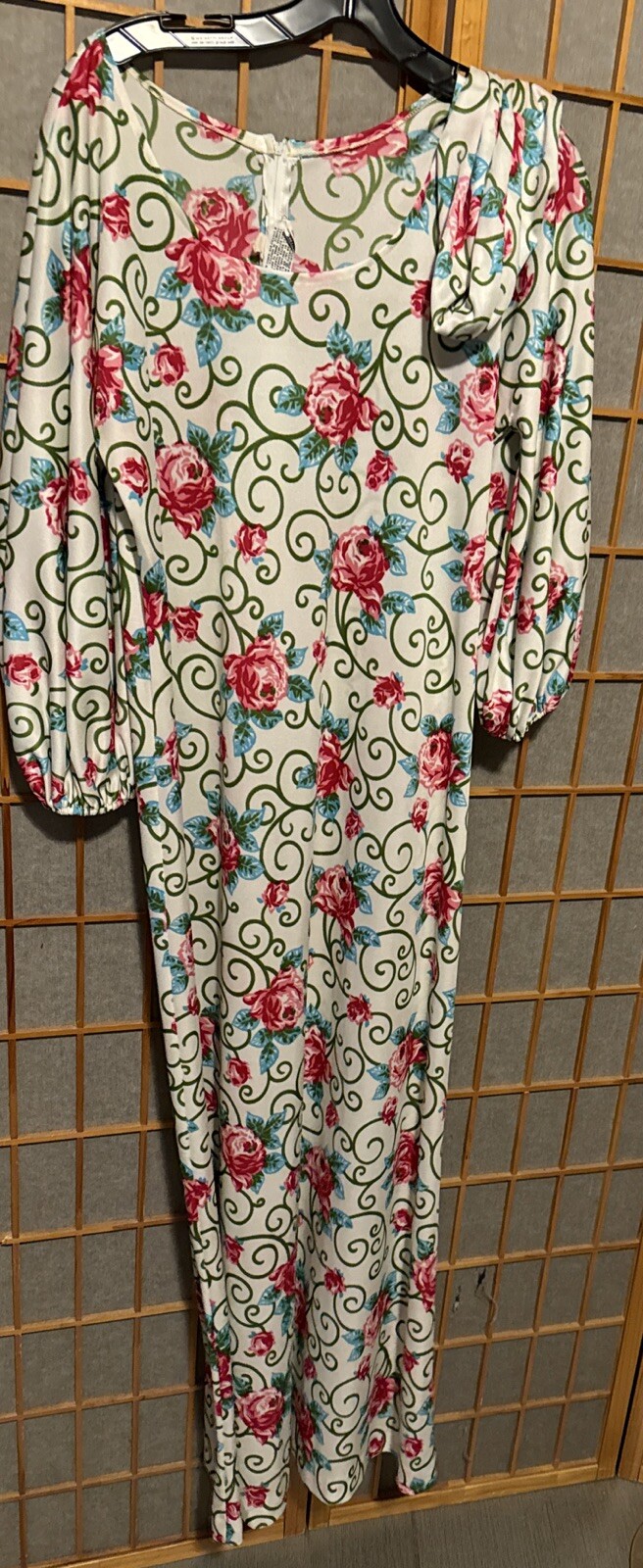 Vintage WILROY TRAVELLERS Floral Belted Maxi Dress Size 14