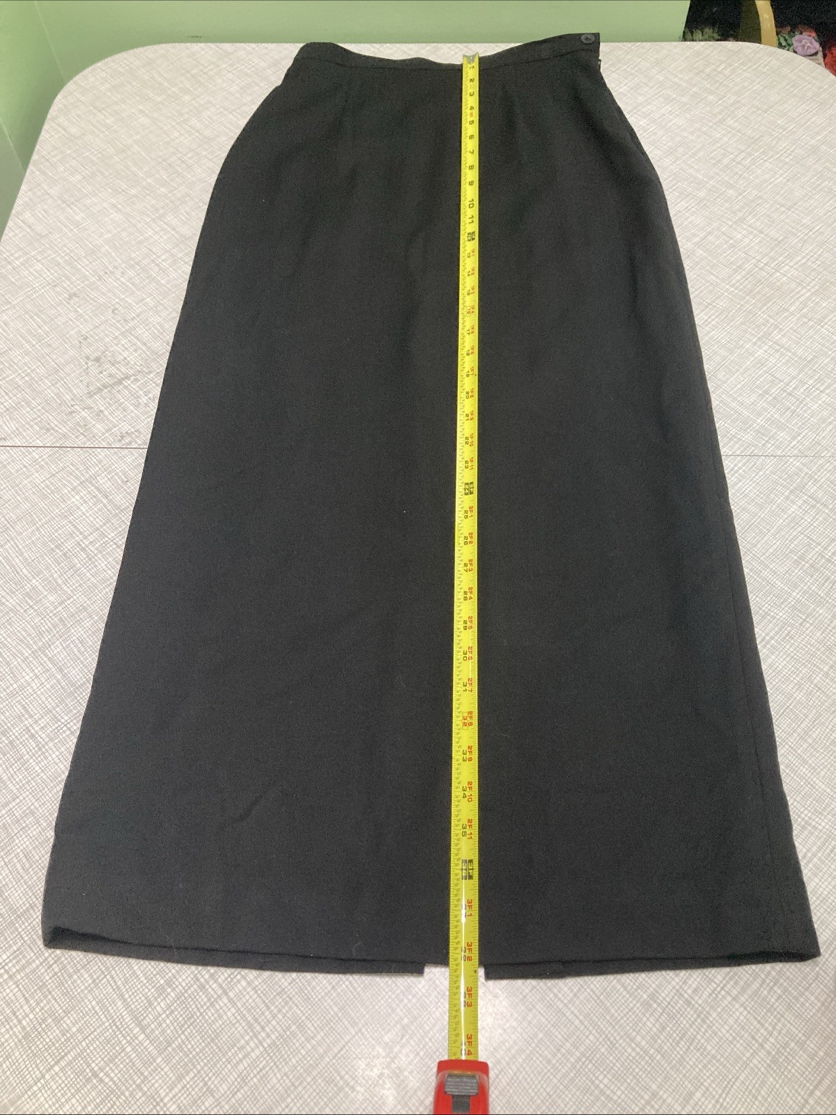 Vtg 90s Black Wool Maxi Skirt Size 8 Rena Rowan Goth Grunge Slit Dark Academia