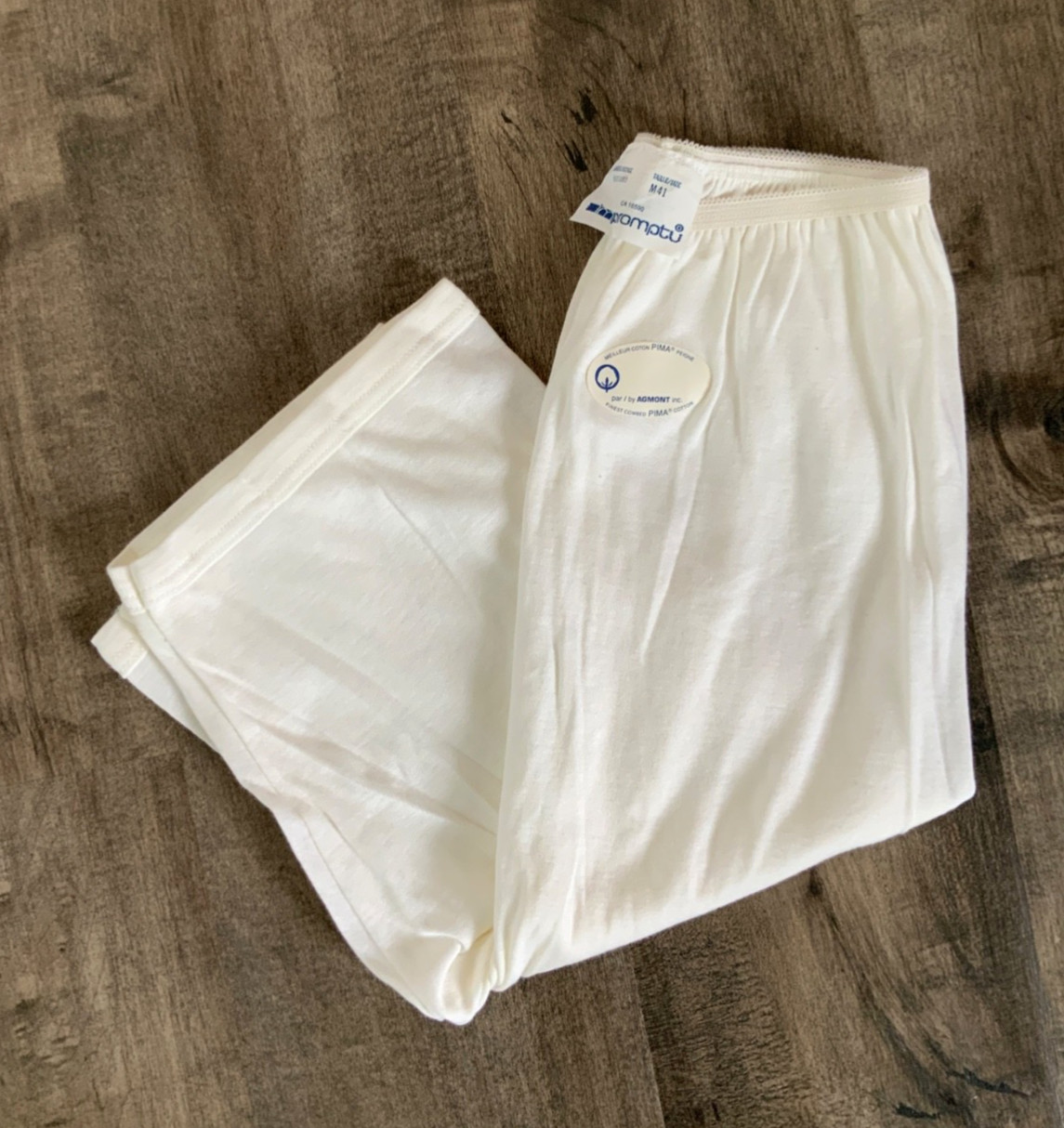 NEW Vintage Impromptu White Pima Cotton Long Pantie Underwear Sz M New Old Stock