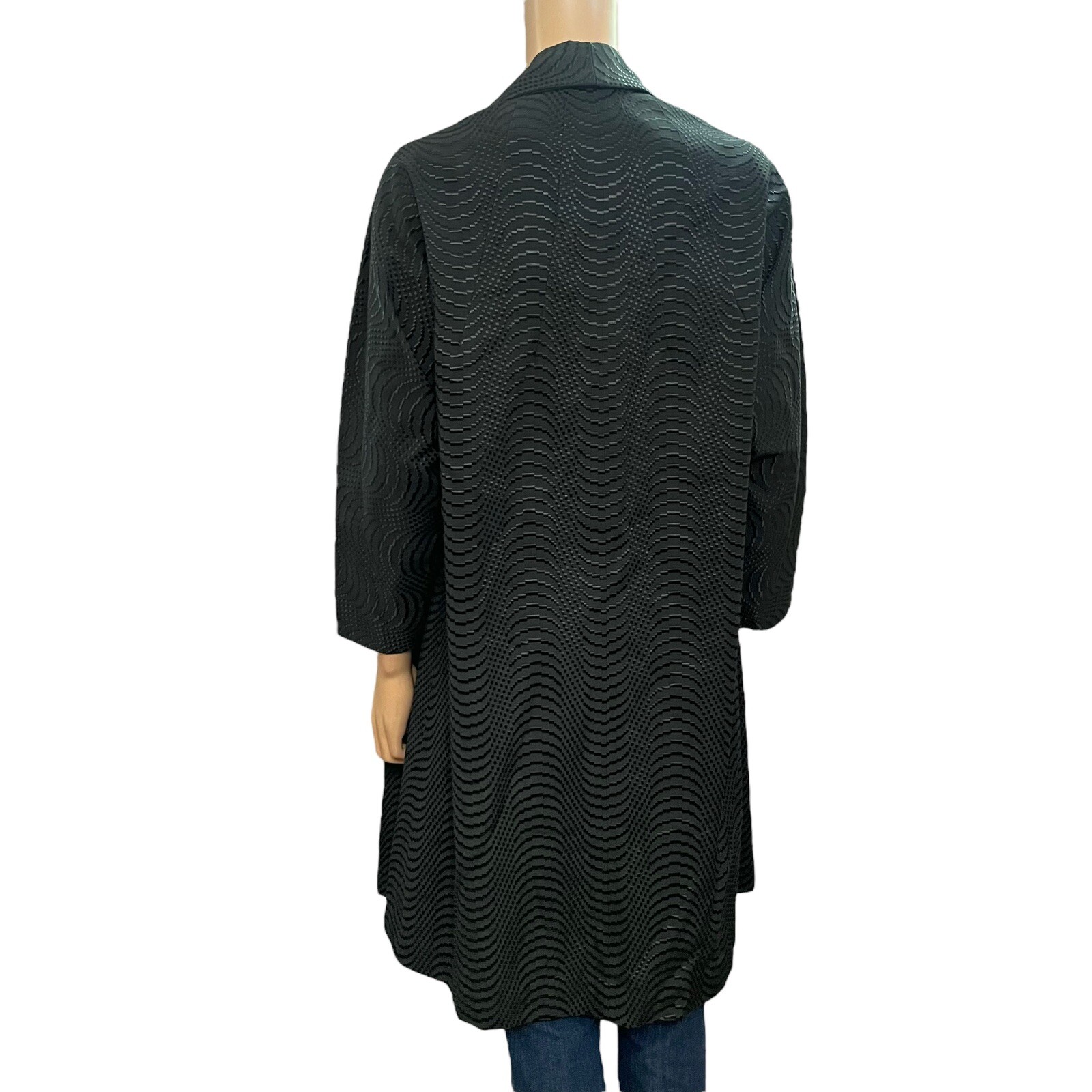 60s Vintage Embroidered Coat M/L Open Mid Length Retro Classic Elegant Topper