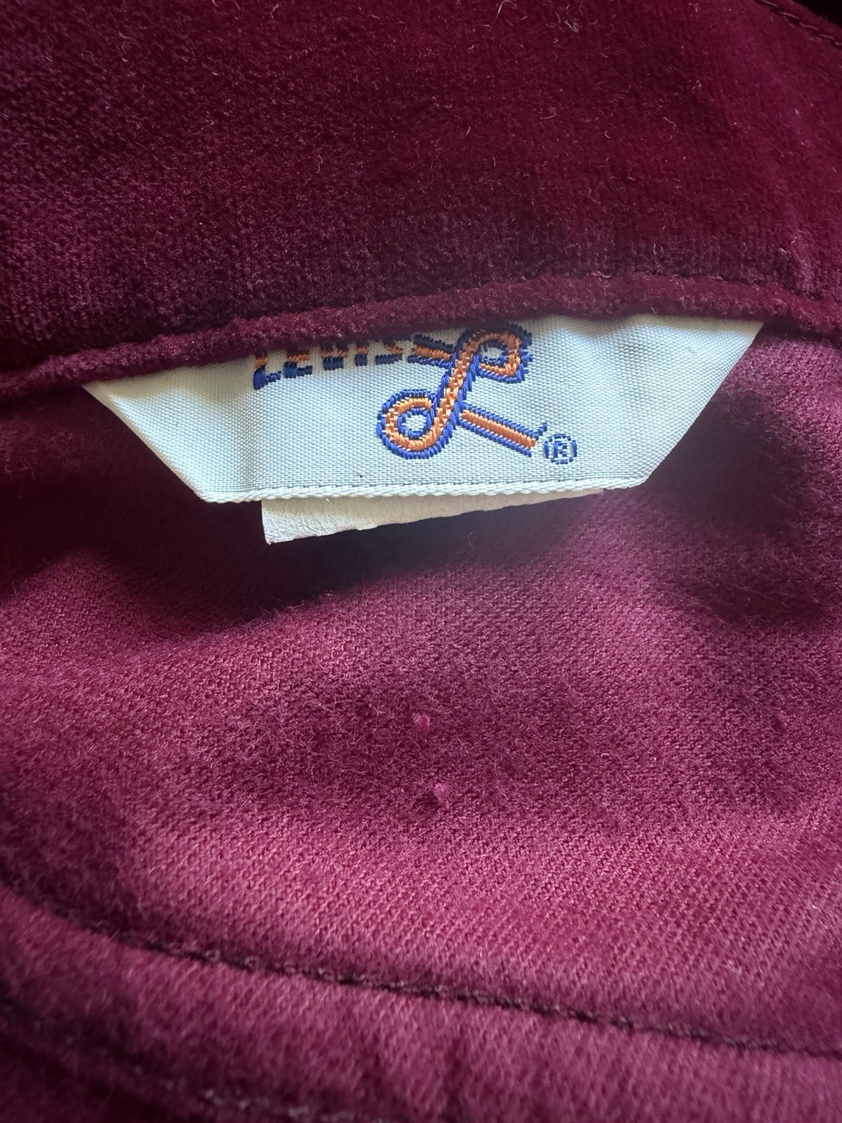 1970s VTG Levi’s For Me Burgundy Velvet Pants USA Tag Size 14 TLC Rare NOS