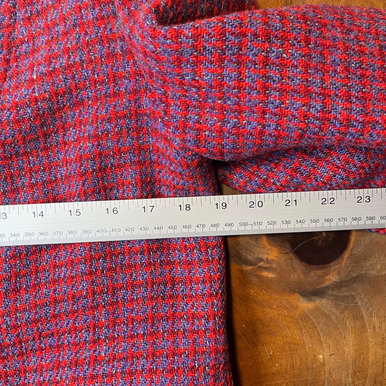 Harris Tweed Coat True Vintage 60s Women S/M Scottish Wool Red Purple Grandma