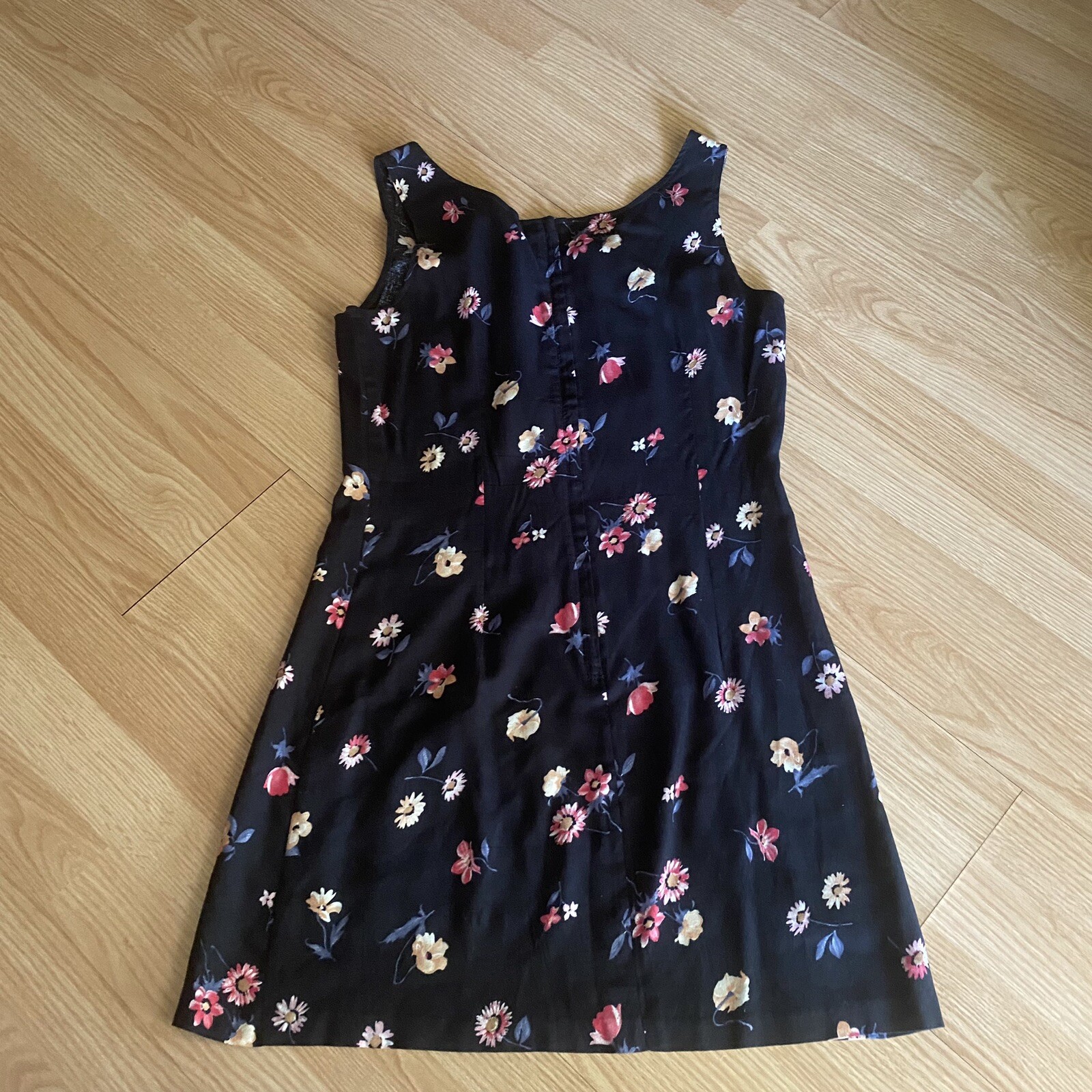 Vintage Star City Clothing Co. Dark Floral Sheer Mini Dress Medium