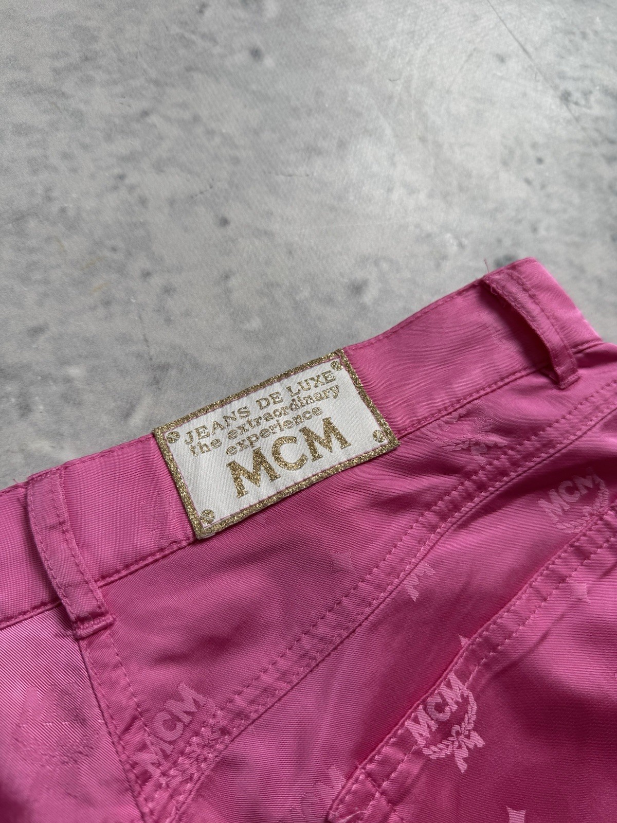 MCM baby Pink Vintage Retro Multilogo Pants Y2K Japanese Style De Luxe