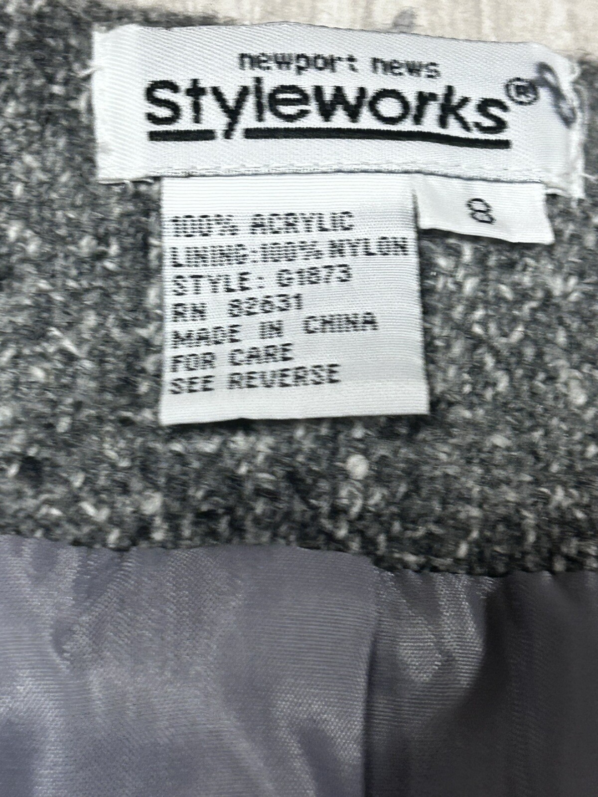 VTG Newport News Styleworks Women’s Winter Gray Blazer Sz 8 Shawl Fringe