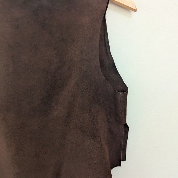 Vintage 70s Brown Suede Textured Vest Boho Festival