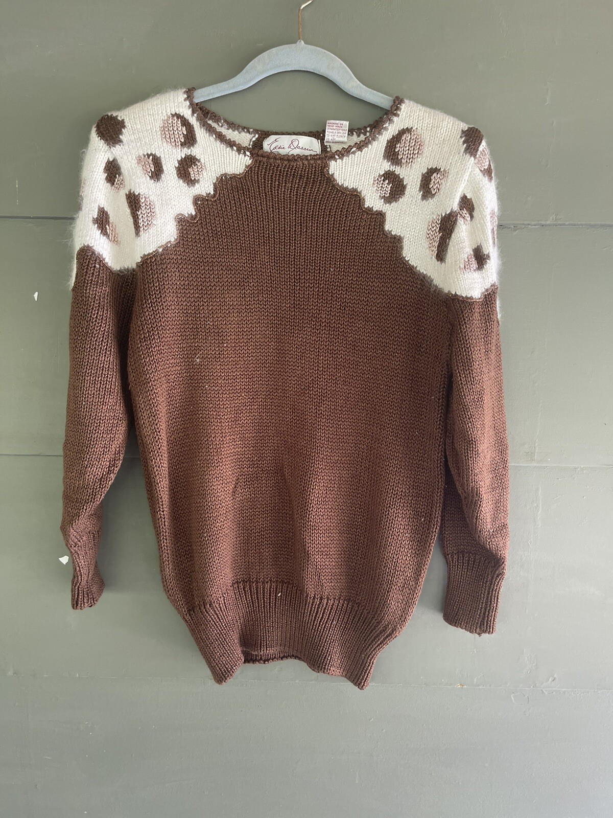 Ladies Vintage EDDIE DASSIN Angora SWEATER TOP 1980s Grunge Small