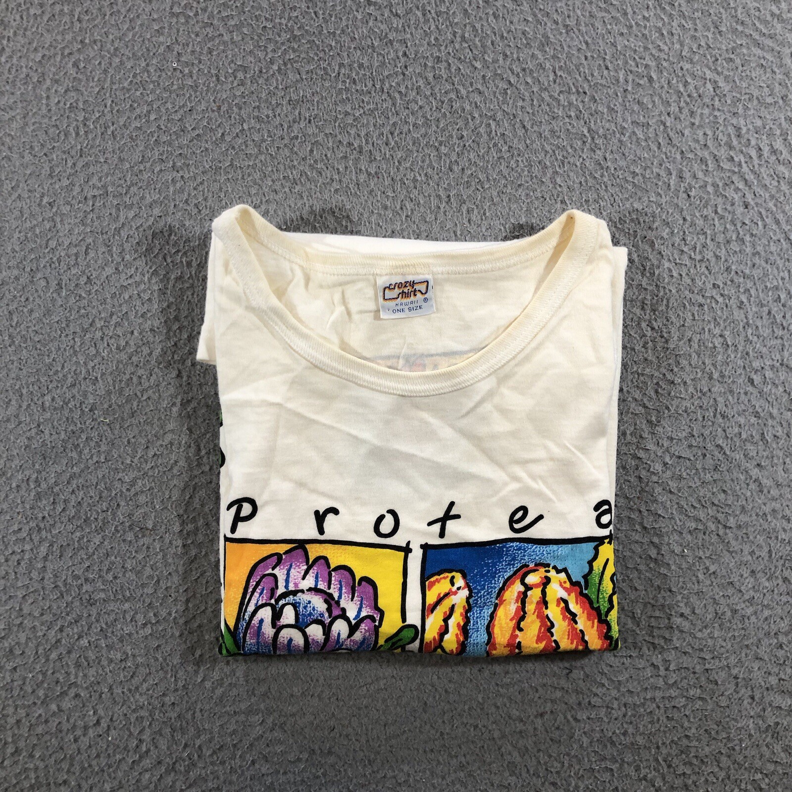 vtg crazy shirt hawaii Women’s One Size White Protea Coral Reef