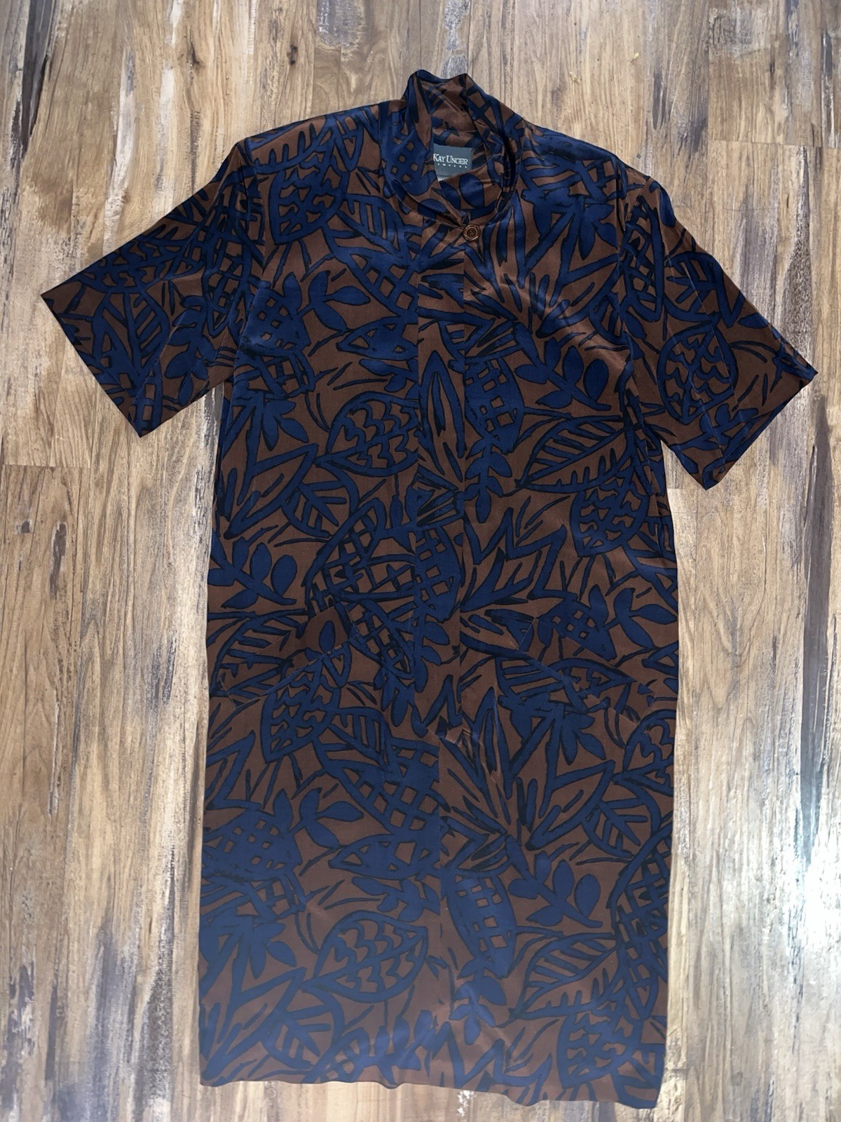 Vintage Kay Unger Women’s Dress Size 8 Button Front 100% Silk Lined Pre Owned