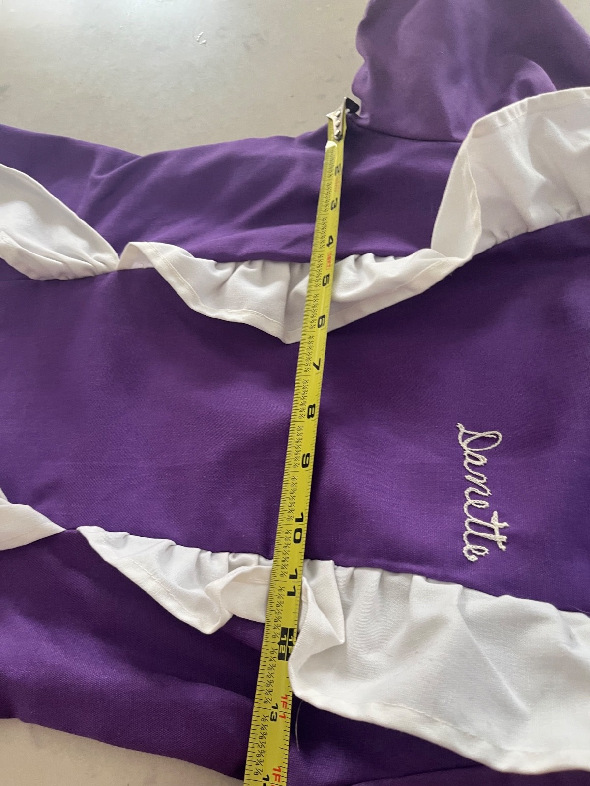 Vtg 1960s Waitress~French Maid Uniform Purple Authentic Embroidered Danette XS