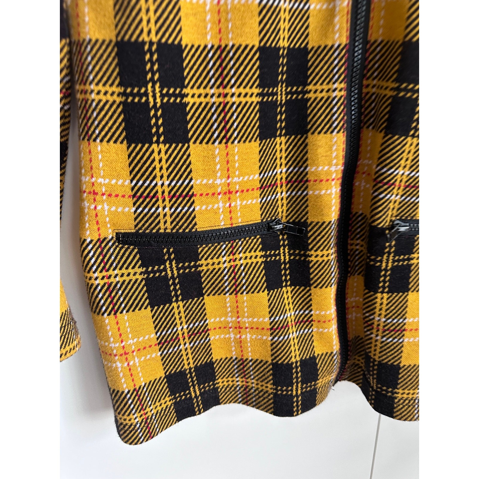 Vintage Yellow Plaid Cardigan Jacket Womens Size S 90s Preppy Clueless Inspired