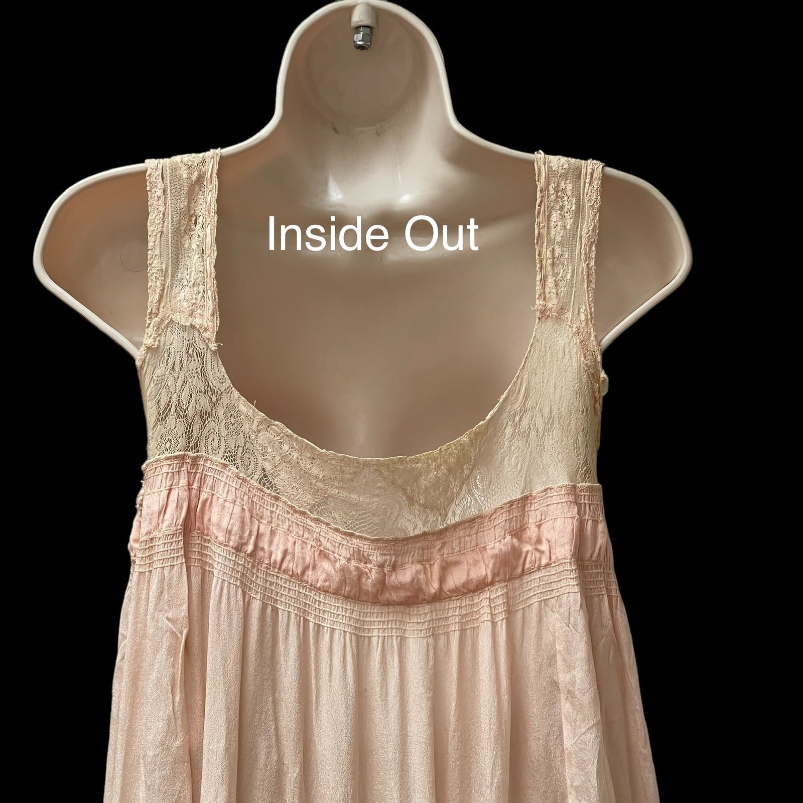 Gossamer Silk & Lace Pink Flapper Slip 1920’s Sheer Art Deco Lingerie Vintage A