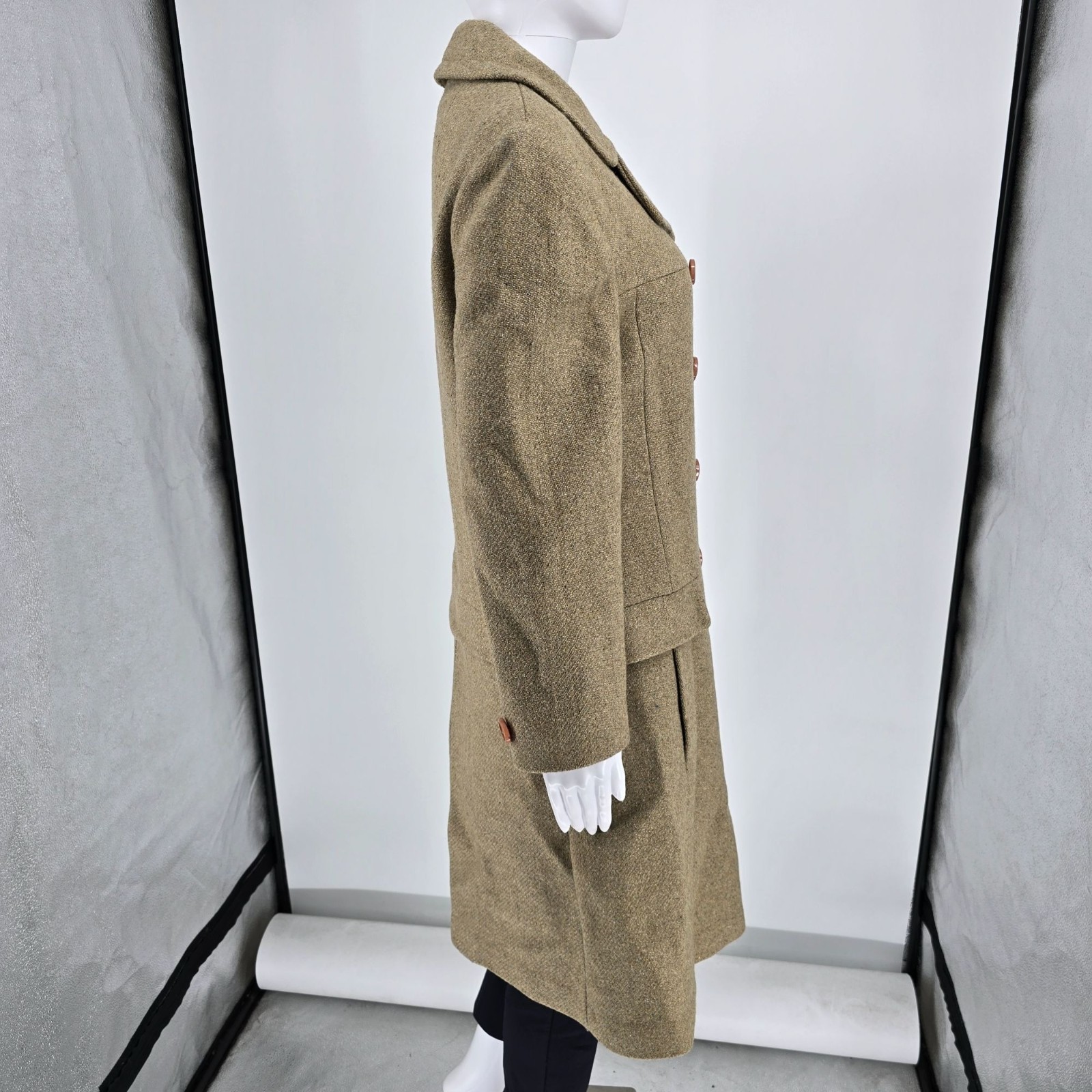 Vintage 1950s Women’s „New Look” Fit-and-Flare Tweed Wool Princess Coat (S)