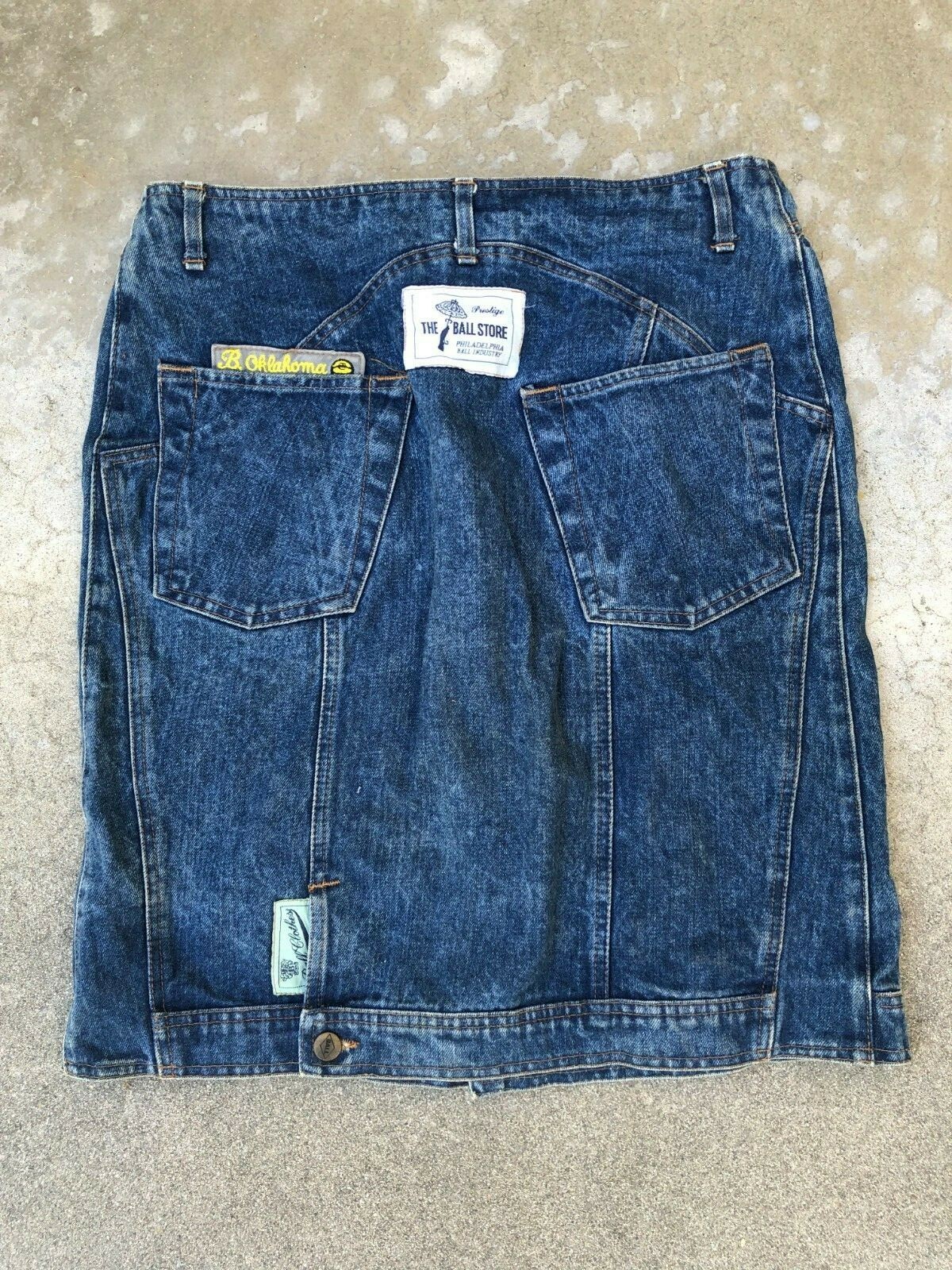 BALL Women’s VTG 90s The Ball Store Industry Denim Patch Knee Length Skirt | 50
