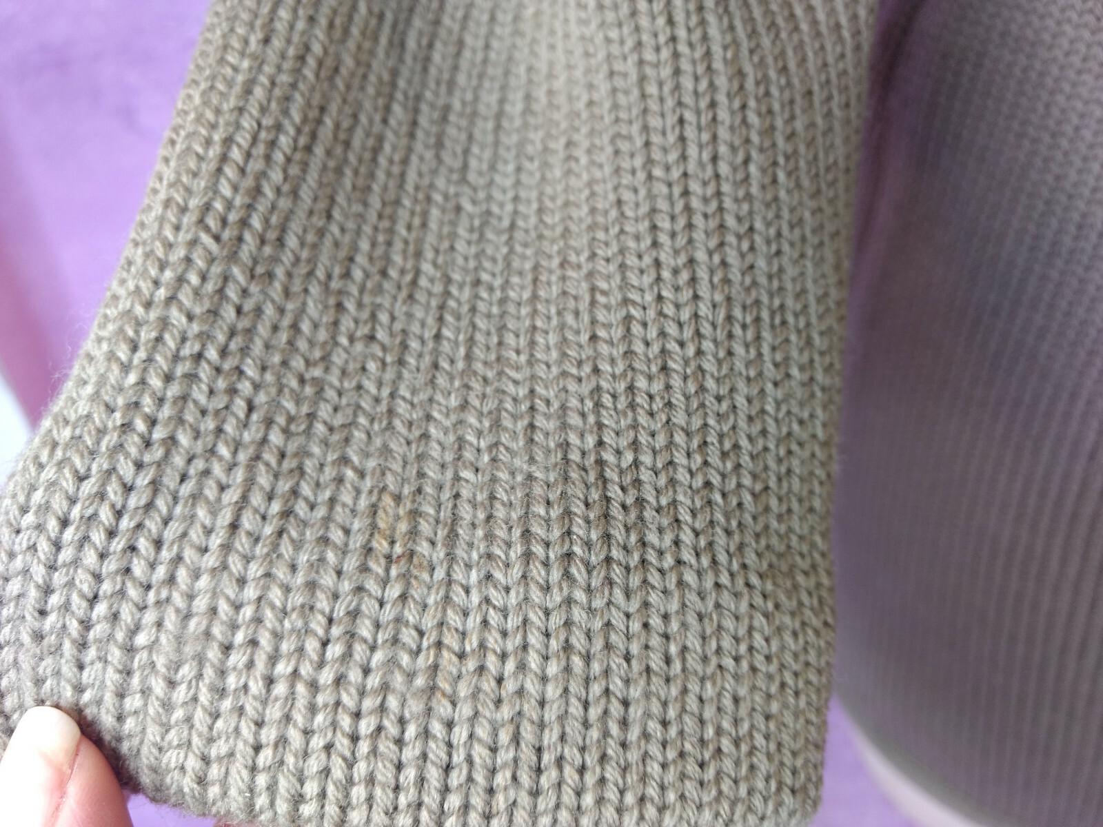 SAKRI Taupe Zephyr Wool Wrap Cardigan Sweater 1960s MCM VTG Fur Collar Tie Belt