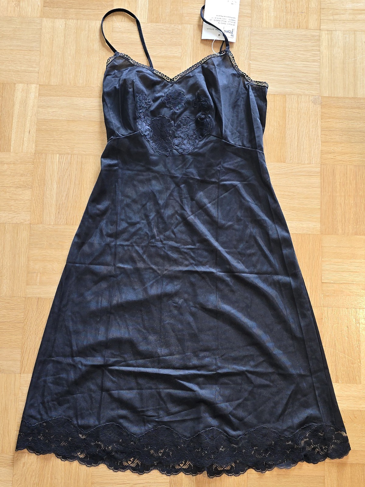 SEXY: IMEC slip dress BELGRADO made in Italy, size 38 / I 42, nero, NEW *VINTAGE