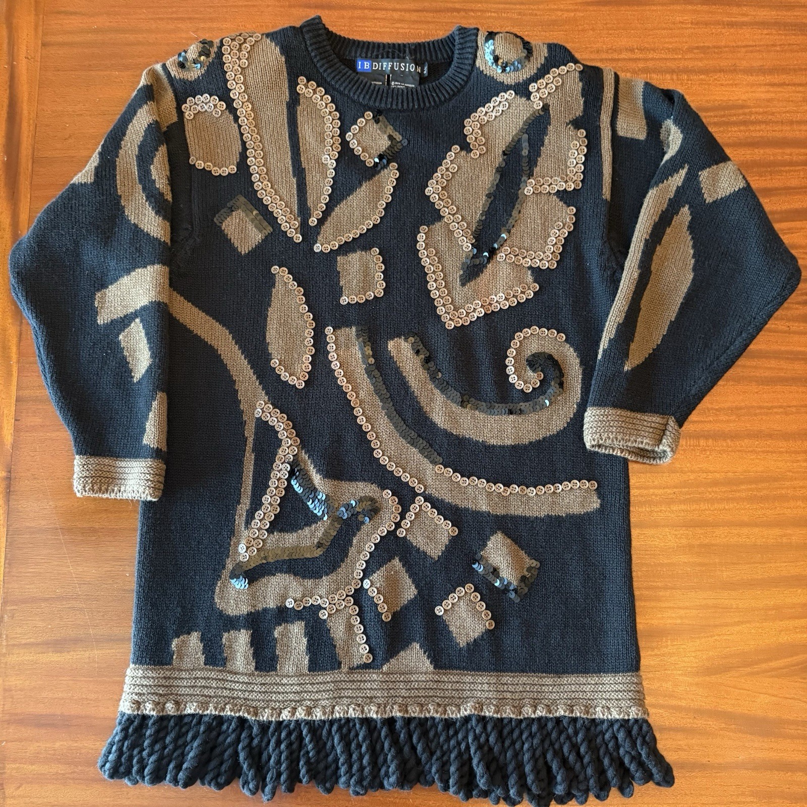I.B. Diffusion Women’s Small Cardigan Sweater Lot of 2 Vintage 90s Black Brown