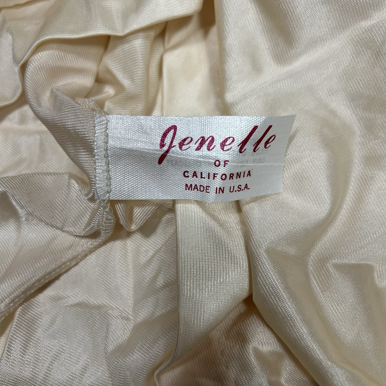 Vtg Jenelle Of California Lingerie Tan Beige Padded Shoulder Tank Top Sz 4X USA