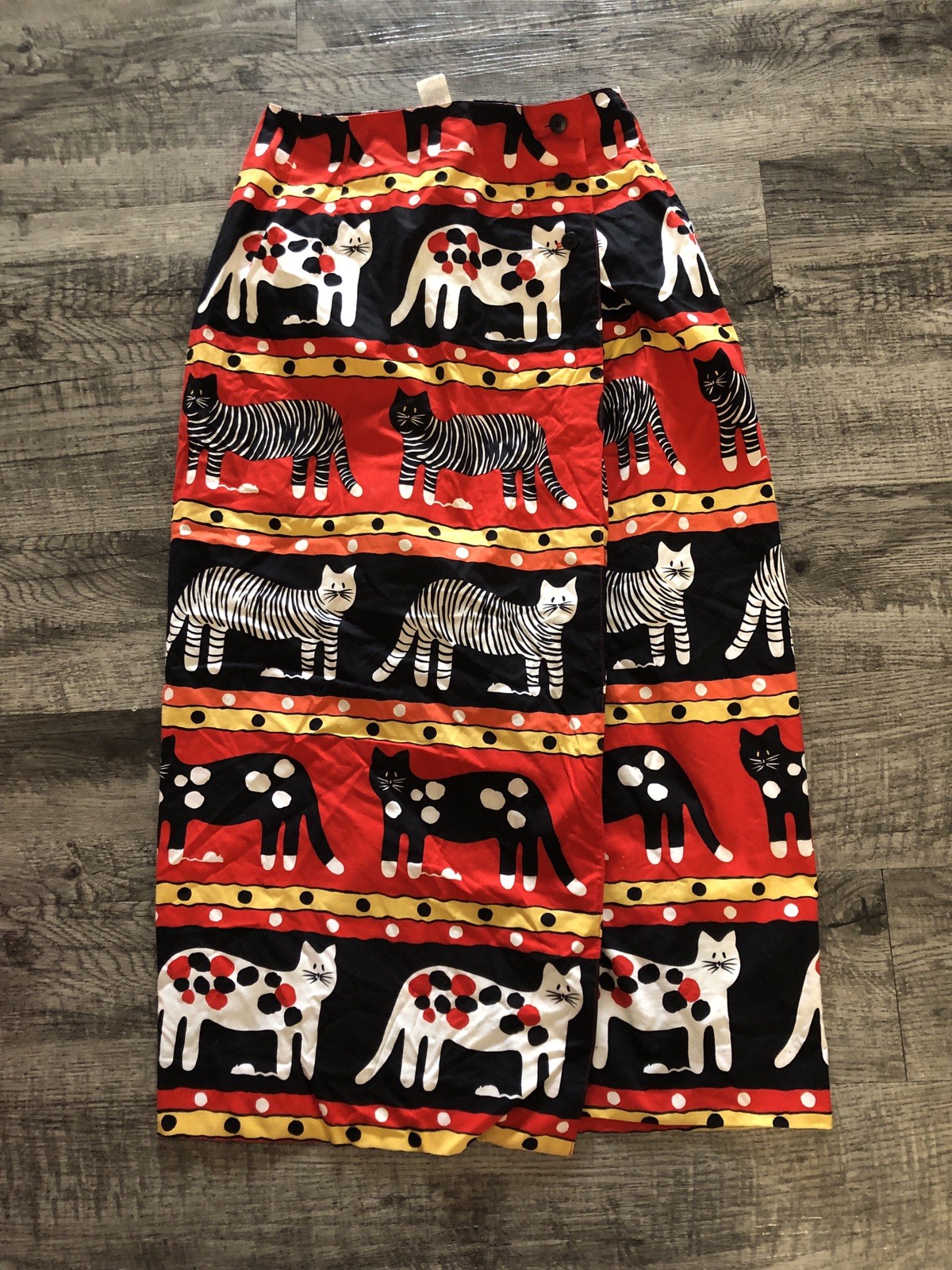 Vtg Sharon Young Sportswear Skirt Cats Kittens Kitty USA Sz 6 (26” Waist) Small