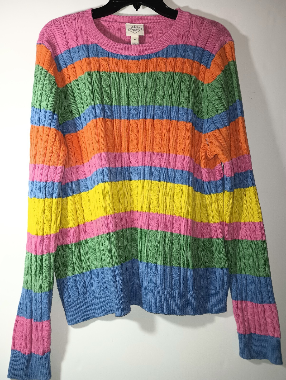 Vtg Y2K Pastel Goth Rainbow Striped Rave Kawaii CandyCore BarbieCore Sweater 💟