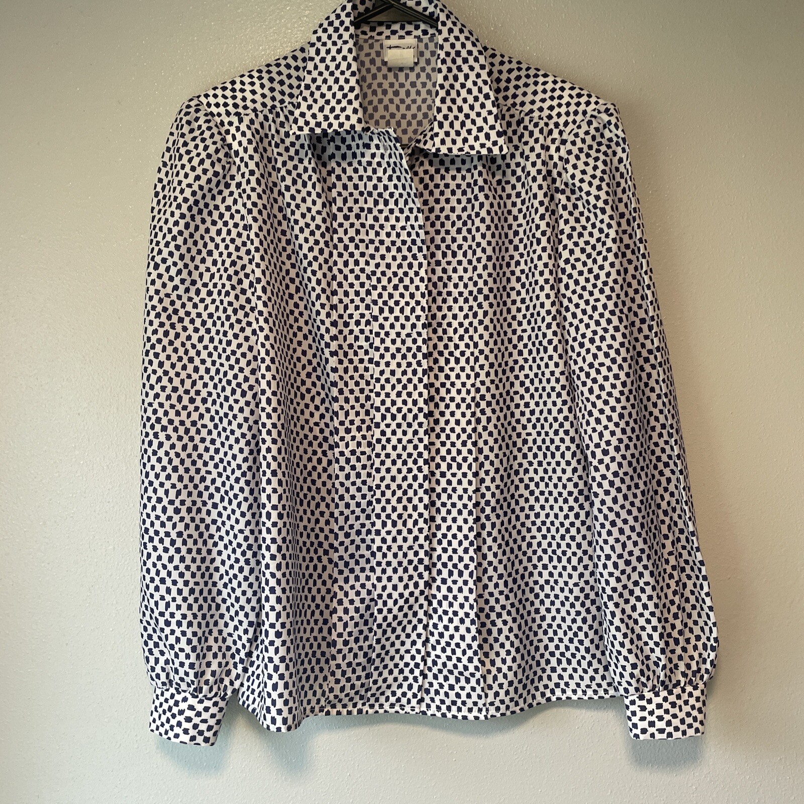 VTG 80S TERRY CHICAGO USA BLOUSE SHIRT WOMEN Size 8