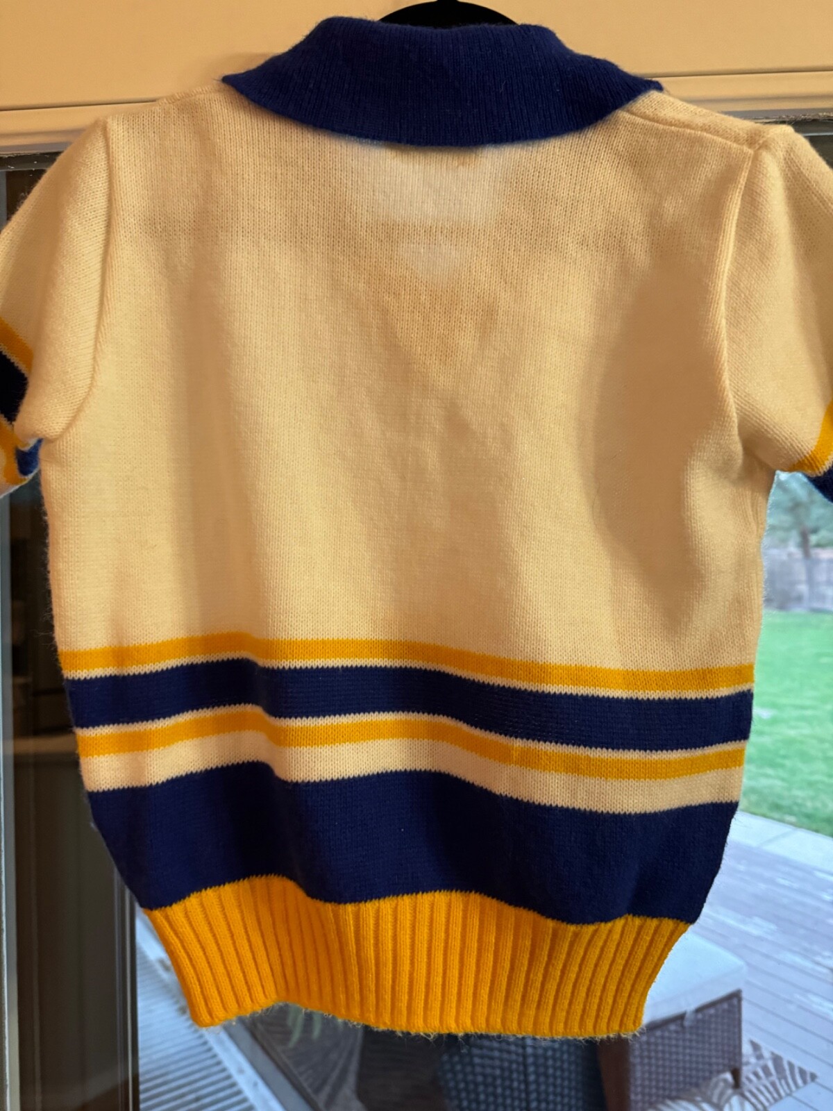 Vintage Dehen Cheerleading Sweater, Size Medium, Royal Blue, Gold and White