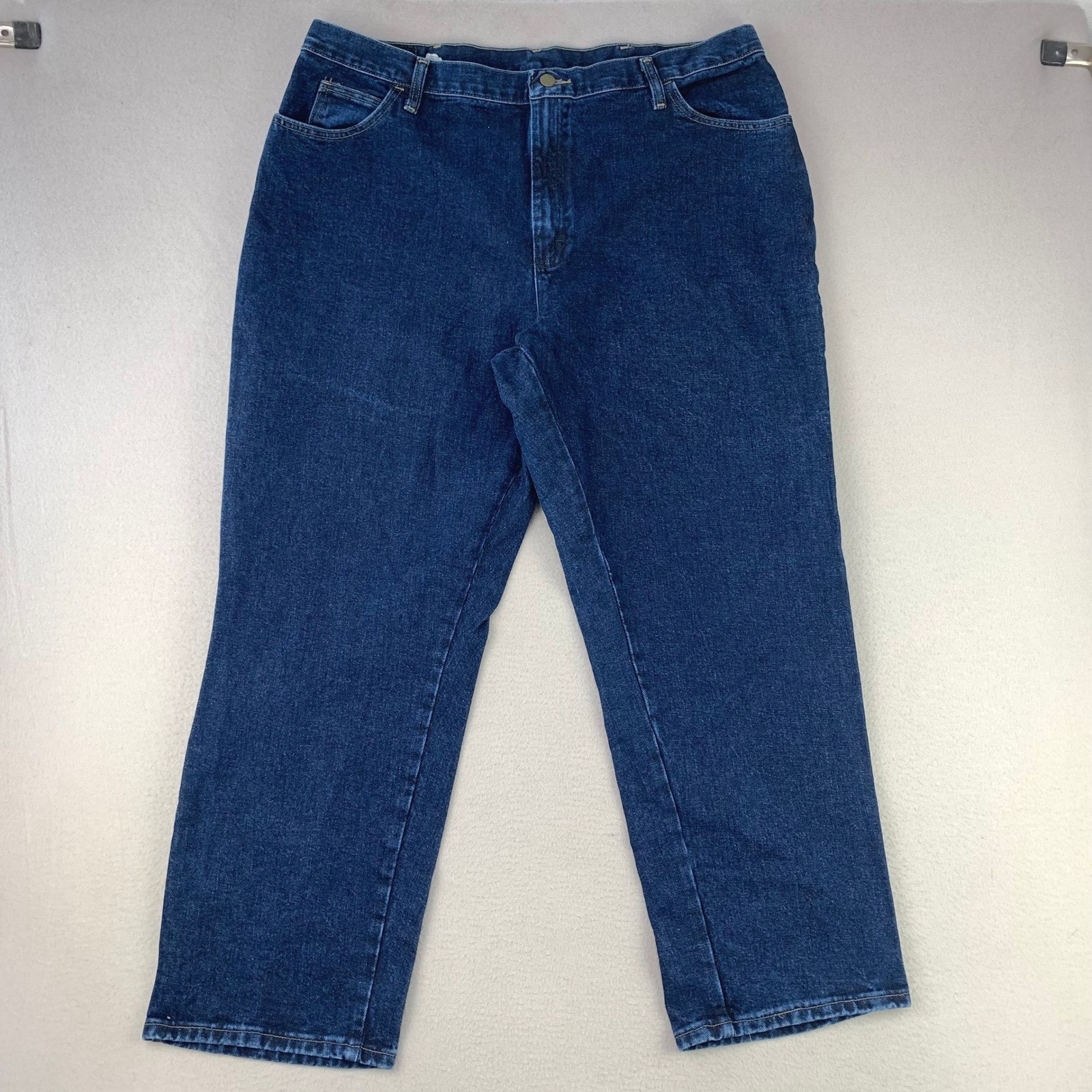 VTG Wrangler Mom Jeans Womens 20 Dark Wash High Rise Straight Leg Western