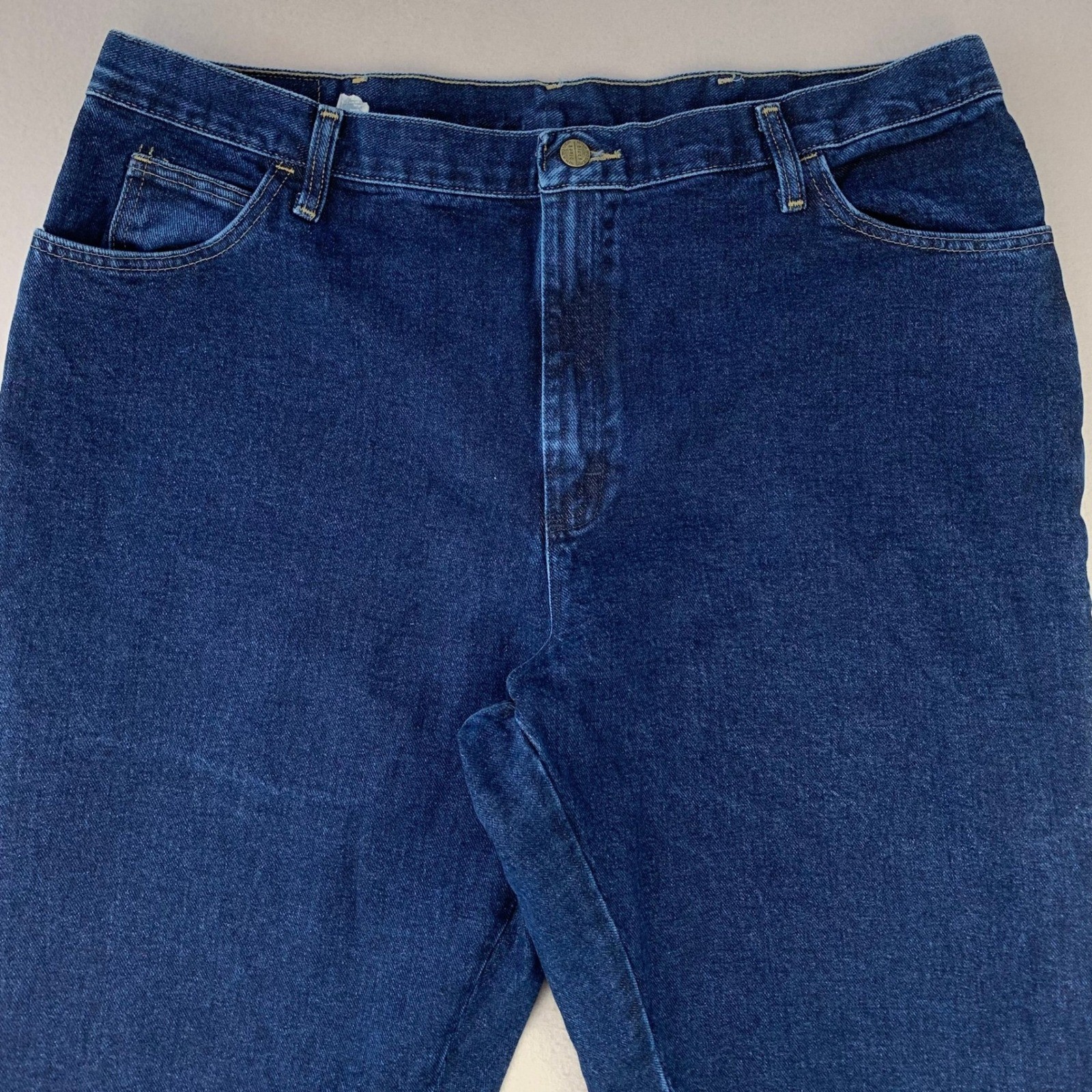 VTG Wrangler Mom Jeans Womens 20 Dark Wash High Rise Straight Leg Western