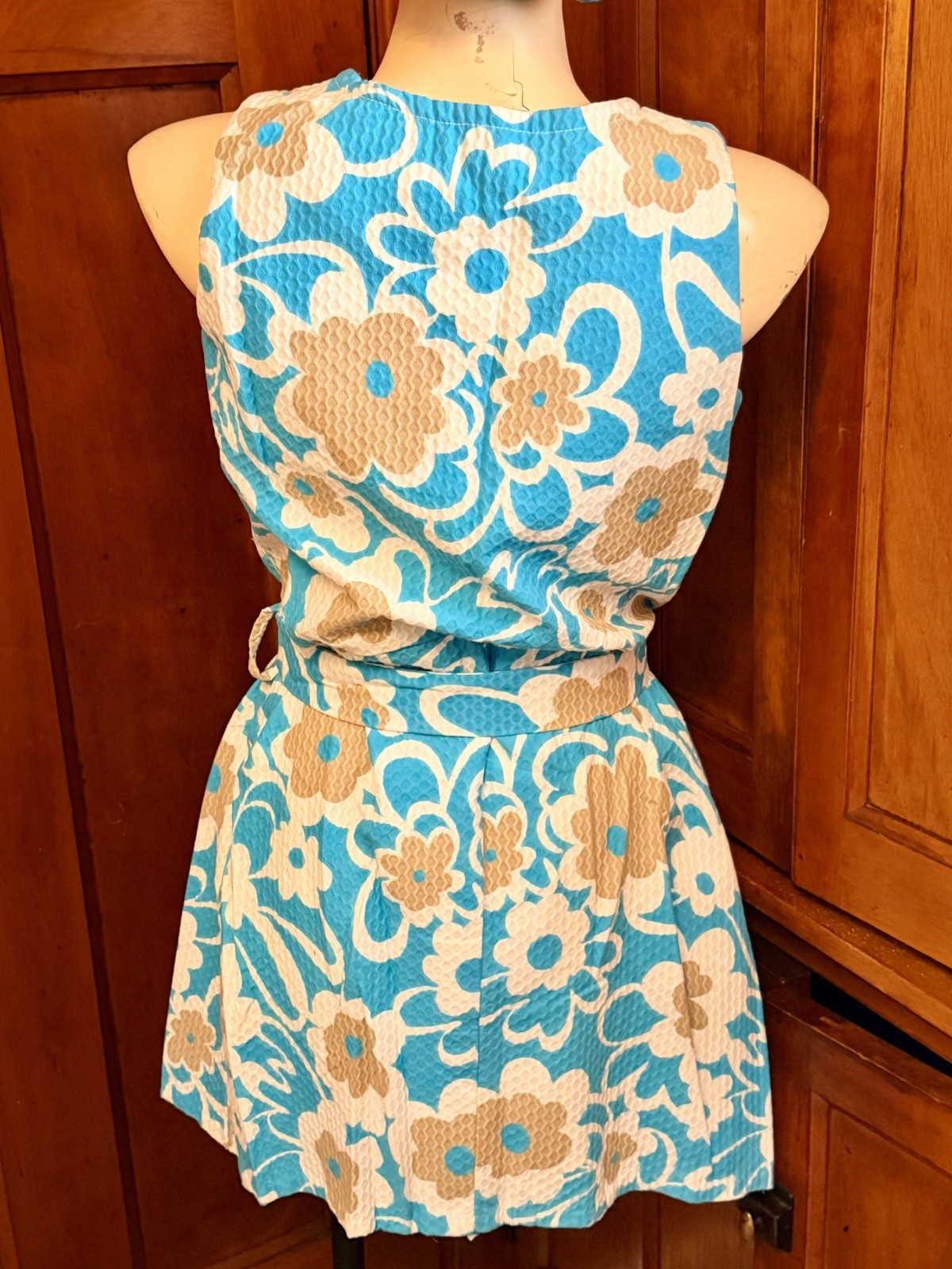 Vintage 60s Miami Originals Label Culottes Skort Dress Sz S/M Beach Pool Party