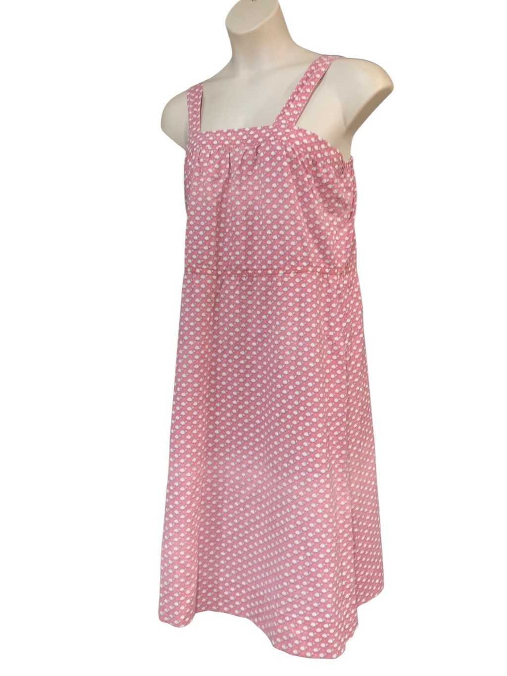 Vntg 50’s Women’s handmade Sheep Print Mini Dress Volup Pink and White