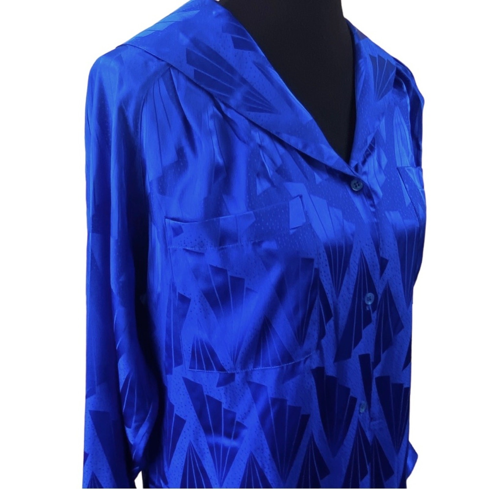 Vintage Dynasty 1980’s 100% Silk Blouse Size S/M Dead Stock New With Tags Retro