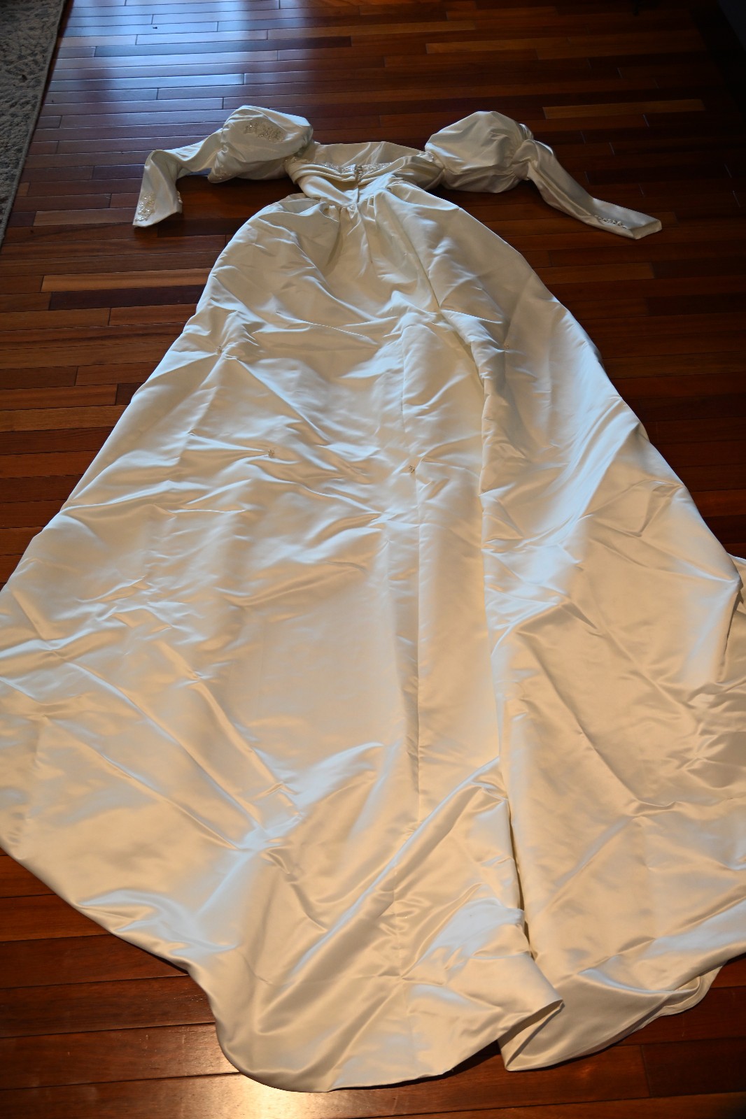 Vintage 80’s Piccione Wedding Dress Puff Sleeves Princess Gown XS Ivory