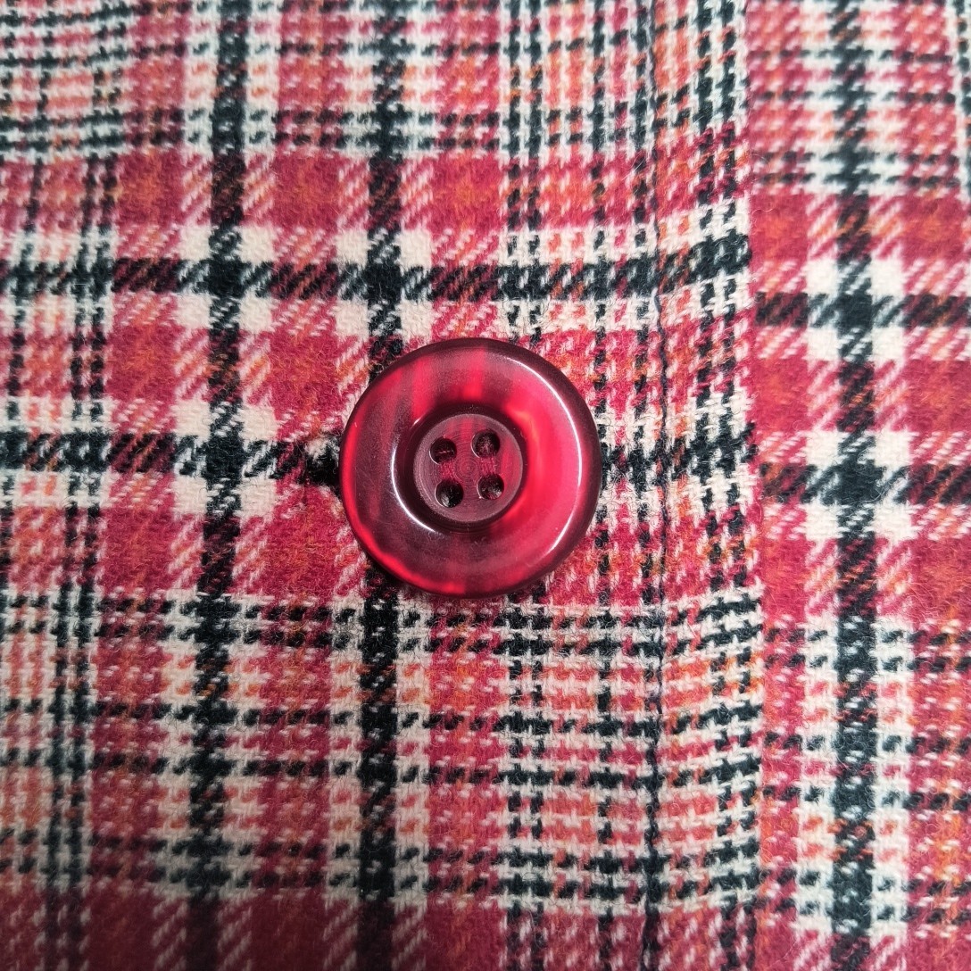 Vintage Pendleton Plaid Blazer Jacket 100% Virgin Wool Red Green Tartan Size 16